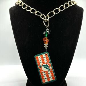 Gold & Orange Miami Dolphins NFL Men's Necklace